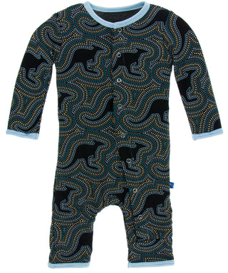 KicKee Pants Midnight Kangaroo Coverall with Snaps, KicKee Pants, Boys Clothing, CM22, Coverall, Coverall with Snaps, Cyber Monday, Els PW 5060, Els PW 8258, End of Year, End of Year Sale, Fi