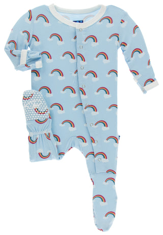 KicKee Pants Pond Rainbow Footie with Snaps, KicKee Pants, Black Friday, CM22, Cyber Monday, Els PW 8258, End of Year, End of Year Sale, Footie with Snaps, KicKee, KicKee Pants, KicKee Pants 