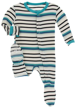 KicKee Pants Neptune Stripe Footie with Snaps, KicKee Pants, CM22, Footie, Footie with Snaps, KicKee, KicKee Footie, KicKee Footie with Snaps, KicKee Pants, KicKee Pants Astronomy, KicKee Pan