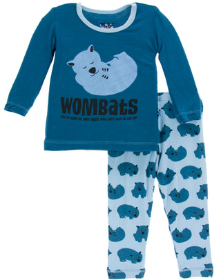 KicKee Pants Pond Wombat Long Sleeve 2pc Pajama Set, KicKee Pants, 2pc Pajama Set, 2pc Set, Bamboo Pajama, Bamboo Pajamas, Black Friday, Boys Pajamas, CM22, Cyber Monday, Els PW 5060, Els PW 