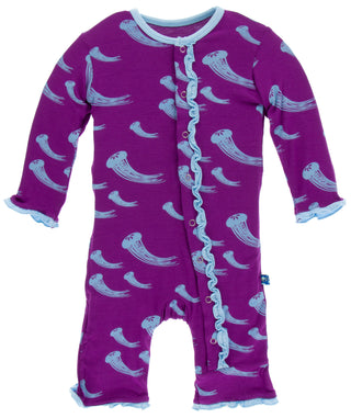 KicKee Pants Starfish Jellies Muffin Ruffle Coverall with Snaps, KicKee Pants, CM22, Coverall, Coverall with Snaps, KicKee, KicKee Coverall, KicKee Coverall with Snaps, KicKee Pants, KicKee P