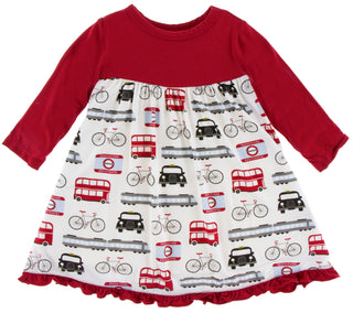 KicKee Pants London Transport Long Sleeve Swing Dress, KicKee Pants, Black Friday, cf-size-2t, cf-size-small-6-8, cf-type-kickee-pants-london, cf-vendor-kickee-pants, Classic Swing Dress, CM2