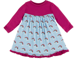 KicKee Pants Pond Rainbow L/S Swing Dress, KicKee Pants, Black Friday, cf-size-18-24-months, cf-type-dress, cf-vendor-kickee-pants, Classic LS Swing, CM22, Cyber Monday, Els PW 5060, Els PW 8