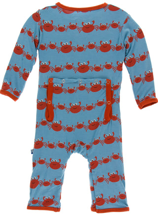 KicKee Pants Blue Moon Crab Family Coverall with Zipper, KicKee Pants, CM22, Coverall, Coverall with Zipper, KicKee, KicKee Oceanography, KicKee Pants, KicKee Pants Blue Moon Crab Family, Kic