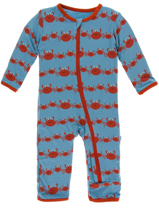 KicKee Pants Blue Moon Crab Family Coverall with Zipper, KicKee Pants, CM22, Coverall, Coverall with Zipper, KicKee, KicKee Oceanography, KicKee Pants, KicKee Pants Blue Moon Crab Family, Kic