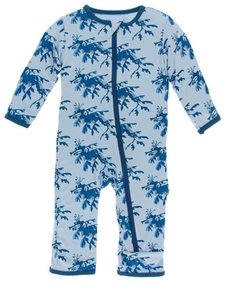 KicKee Pants Pond Leafy Sea Dragon Coverall with Zipper, KicKee Pants, CM22, Coverall, Coverall with Zipper, KicKee, KicKee Oceanography, KicKee Pants Coverall, KicKee Pants Coverall with Zip