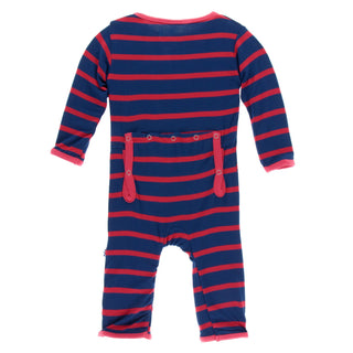 KicKee Pants Everyday Heroes Navy Stripe Coverall with Zipper, KicKee Pants, CM22, Coverall, Coverall with Zipper, Coveralls, Fitted Coverall, KciKee Coverall, KicKee, KicKee Coverall, KicKee