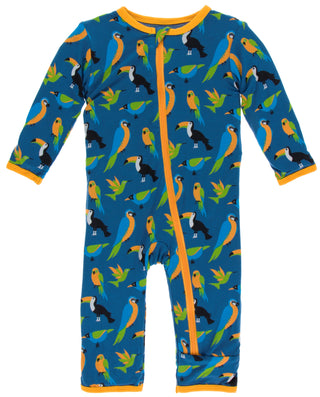 KicKee Pants Twilight Tropical Birds Coverall with Zipper, KicKee Pants, Black Friday, Brazil, CM22, Coverall, Coverall with Zipper, Cyber Monday, Els PW 5060, Els PW 8258, End of Year, End o