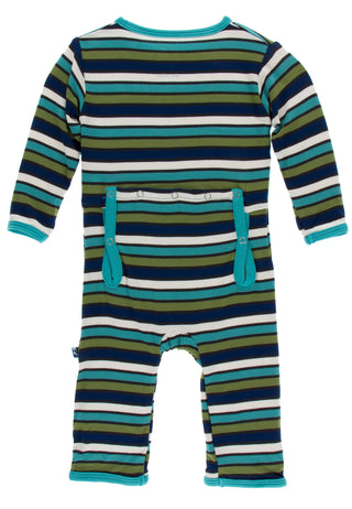 KicKee Pants Botany Grasshopper Stripe Coverall with Zipper, KicKee Pants, Botany, CM22, Coverall, Coverall with Zipper, Coveralls, Els PW 5060, Fitted Coverall, KicKee, KicKee Botany, KicKee