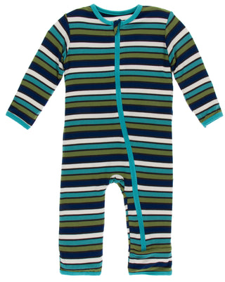 KicKee Pants Botany Grasshopper Stripe Coverall with Zipper, KicKee Pants, Botany, CM22, Coverall, Coverall with Zipper, Coveralls, Els PW 5060, Fitted Coverall, KicKee, KicKee Botany, KicKee