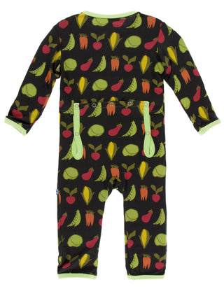 KicKee Pants Zebra Garden Veggies Coverall with Zipper, KicKee Pants, Botany, CM22, Coverall, Coverall with Zipper, Coveralls, Fitted Coverall, KicKee, KicKee Botany, KicKee Pants Botany, Kic