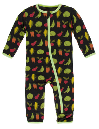 KicKee Pants Zebra Garden Veggies Coverall with Zipper, KicKee Pants, Botany, CM22, Coverall, Coverall with Zipper, Coveralls, Fitted Coverall, KicKee, KicKee Botany, KicKee Pants Botany, Kic