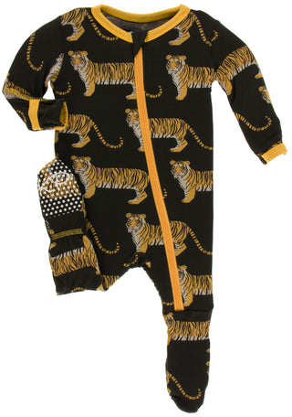 KicKee Pants Zebra Tiger Footie with Zipper, Kickee Pants, CM22, Footie with Zipper, KicKee, KicKee Footie, KicKee India, KicKee Pants, KicKee Pants Footie, KicKee Pants Footie with Zipper, K