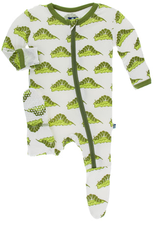 KicKee Pants Natural Caterpillars Footie with Zipper, KicKee Pants, Botany, cf-size-0-3-months, cf-size-newborn, cf-type-footie, cf-vendor-kickee-pants, CM22, Els PW 5060, Els PW 8258, Footie