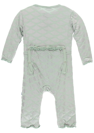 KicKee Pants Iridescent Mermaid Scales Muffin Ruffle Coverall with Zipper, KicKee Pants, CM22, Coverall, Coverall with Zipper, Els PW 5060, KicKee, KicKee Pants, KicKee Pants Coverall, KicKee