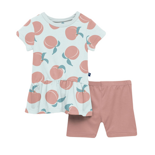 KicKee Pants Fresh Air Peaches S/S Playtime Outfit Set, KicKee Pants, CM22, Fresh Air Peaches, KicKee Pants, KicKee Pants Playtime Outfit Set, KicKee Pants Short Sleeve Playtime Outfit Set, K