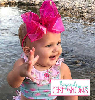 Huge Waterproof Double Knot Hair Bow on Headband, Beyond Creations, Alligator Clip Hair Bow, Beyond Creations, Beyond Creations Huge Waterproof Double Knot Hair Bow on Headband, Bow, cf-size-