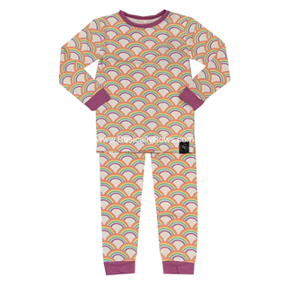 Sweet Bamboo Rockin Rainbow L/S Pajama Set with Pants, Sweet Bamboo, 2pc Pajama Set, Bamboo, Bamboo Pajama Set, Footie with Zipper, Rainbow, Rainbows, Rocking Rianbow, Short Sleeve Pajama Set