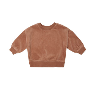 Quincy Mae Drop Shoulder Velour Sweatshirt - Clay, Quincy Mae, Quincy Mae, Quincy Mae AW21, Quincy Mae Clay, Quincy Mae Drop Shoulder Sweatshirt, Onesie - Basically Bows & Bowties