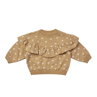 Quincy Mae Ruffle Fleece Sweatshirt - Daisy, Quincy Mae, Daisy, Quincy Mae, Quincy Mae AW22, Quincy Mae Fleece Sweatshirt, Quincy Mae Ruffle Fleece Sweatshirt, Shirts & Tops - Basically Bows 