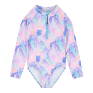 Andy & Evan Pastel Tie Dye Rashguard Swimsuit & Headband Set, Andy & Evan, Andy & Evan, Andy & Evan Pastel Tie Dye Rashguard Swimsuit & Headband Set, Andy & Evan Swimwear, Andy and Evan swim,