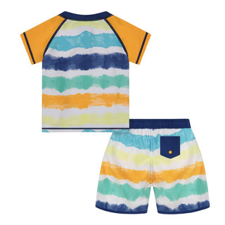 Andy & Evan Boys Tie-Dye Stripe 2pc Rashguard Set, Andy & Evan, Andy & Evan, Andy & Evan Boys Tie-Dye Stripe 2pc Rashguard Set, Andy & Evan Rashguard, Andy & Evan Swimwear, Andy and e/van swi