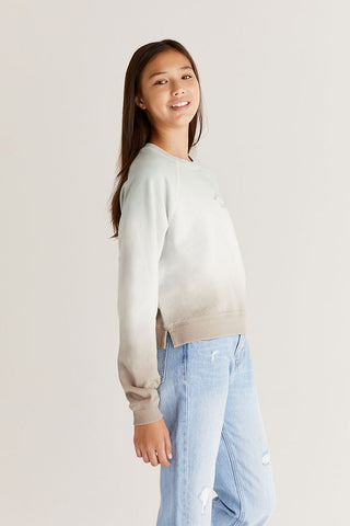 Z Supply Girls Jonah Sunset Sweatshirt - Skylight, Z Supply, cf-size-large-12-14, cf-size-medium-10-12, cf-size-small-7-8, cf-type-pullover, cf-vendor-z-supply, CM22, JAN23, Top, Tween Girl, 