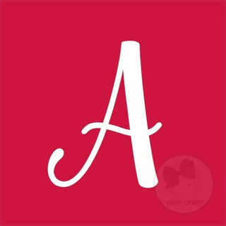 Medium Red w/White Monogram Hair Bow on Clippie, Wee Ones, Alligator Clip, Alligator Clip Hair Bow, cf-type-hair-bow, cf-vendor-wee-ones, Clippie, Grosgrain, Hair Bow, Initial, Initial Hair B