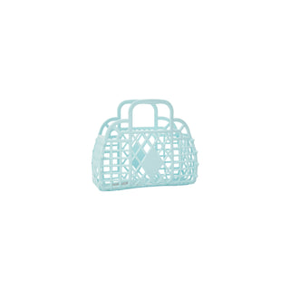 Sun Jellies Mini Retro Basket - Blue, Sun Jellies, cf-type-bag, cf-vendor-sun-jellies, Jelly Bag, Mini Retro Tote, Mini Sun Jellies, Mini Tote, Sun Jellies, Sun Jellies Bag, Sun Jellies Blue,