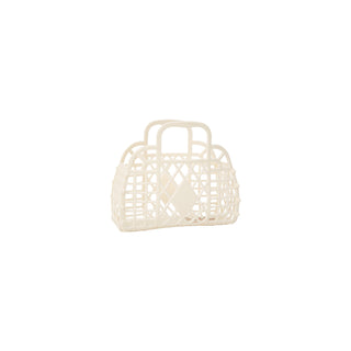 Sun Jellies Mini Retro Basket - Cream, Sun Jellies, cf-type-bag, cf-vendor-sun-jellies, Jelly Bag, Mini Retro Tote, Mini Sun Jellies, Mini Tote, Sun Jellies, Sun Jellies Bag, Sun Jellies Crea