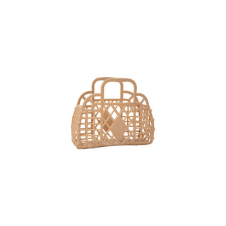 Sun Jellies Mini Retro Basket - Latte, Sun Jellies, cf-type-bag, cf-vendor-sun-jellies, Jelly Bag, Mini Retro Tote, Mini Sun Jellies, Mini Tote, Sun Jellies, Sun Jellies Bag, Sun Jellies Latt