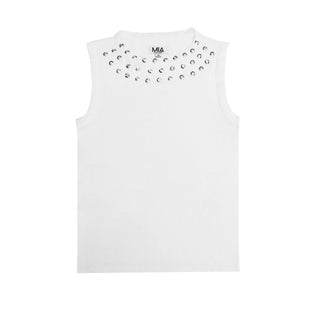 MIA New York Studded Tank - White, MIA New York, cf-size-large-12, cf-size-medium-10, cf-type-tank-top, cf-vendor-mia-new-york, Flutter Top, MIA, MIA New York, MIA Tank Top, Studded Tank, Tan