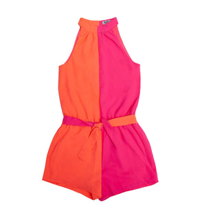 MIA New York Split Romper - Coral & Fuchsia, MIA New York, cf-size-large-12, cf-type-romper, cf-vendor-mia-new-york, Color Block, Coral & Fuchsia, MIA, MIA New York, MIA New York Romper, Romp