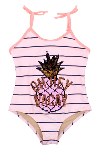 Shade Critters Striped Pineapple Magic Flip Sequin 1 PC Swimsuit, Shade Critters, Bathing Suit, cf-size-14y, cf-type-swimwear, cf-vendor-shade-critters, Flip Sequin Bathing Suit, Flip Sequin 