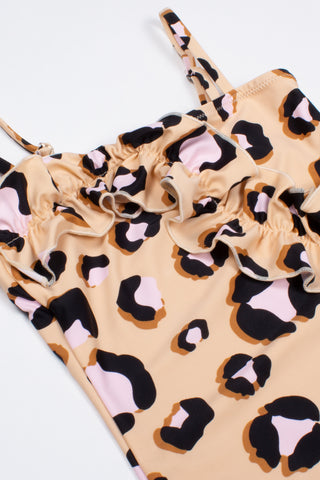 Leopard Ruffle 1PC Swimsuit