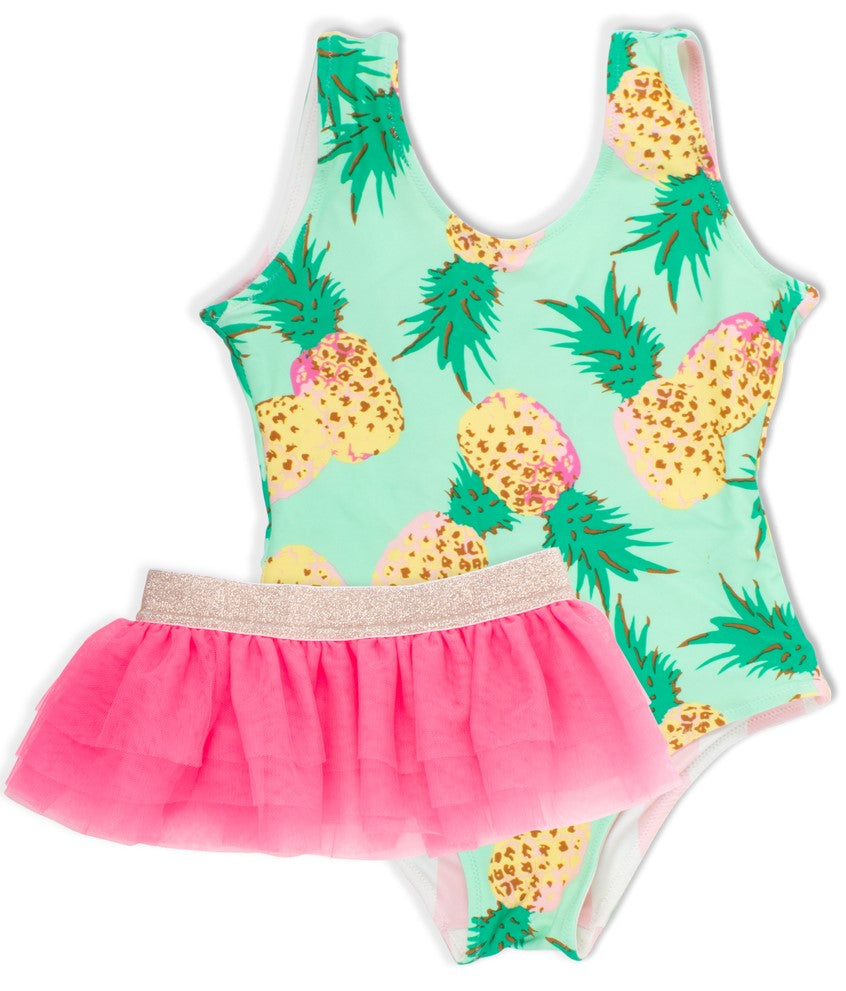 Shade Critters Pink Pineapple Stripe Reversible Print Tank One Piece ...