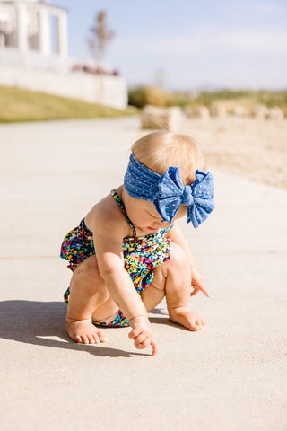 Baby Bling Denim Dot SHAB-BOW-LOUS Headband, Baby Bling, Baby Baby Bling Headbands, Baby Bling, Baby Bling Denim Dot, Baby Bling Denim Dot SHAB-BOW-LOUS Headband, Baby Bling Headband, Baby Bl