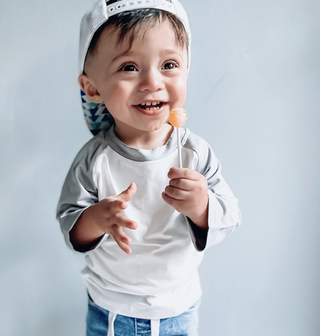 Little Bipsy Bamboo Baseball Tee - Grey, Little Bipsy Collection, CM22, JAN23, Little Bipsy, Little Bipsy Bamboo Baseball Tee, Little Bipsy Bamboo Baseball Tee - Grey, Little Bipsy Baseball T