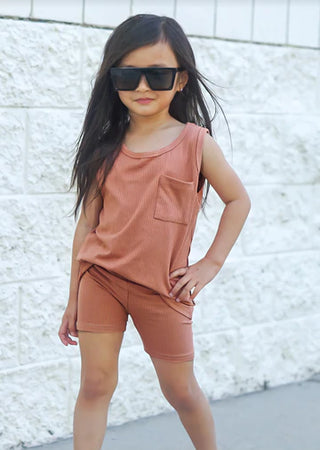 Little Bipsy Ribbed Tank - Burnt Sand, Little Bipsy Collection, cf-size-4t-5t, cf-type-tank, cf-vendor-little-bipsy-collection, CM22, JAN23, LBSS22, Little Bipsy, Little Bipsy Burnt Sand, Lit