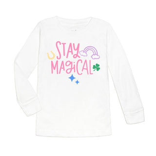 Stay Magical L/S White Tee, Sweet Wink, cf-size-2t, cf-size-3t, cf-type-tee, cf-vendor-sweet-wink, CM22, JAN23, St Patrick's Day Tee, St Patricks Day, Stay Magical L/S White Tee, Sweet Wink, 