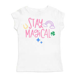 Stay Magical S/S White Tee, Sweet Wink, cf-size-2t, cf-type-tee, cf-vendor-sweet-wink, CM22, JAN23, Lucky Charm S/S Pink Tee, St Patrick's Day Tee, St Patricks Day, Stay Magical S/S White Tee