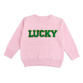 Sweet Wink Lucky Patch L/S Pink Sweatshirt, Sweet Wink, cf-size-3t, cf-size-5-6y, cf-type-sweatshirt, cf-vendor-sweet-wink, Lucky Patch Sweatshirt, Lucky Sweatshirt, St Patrick's Day, Sweatsh