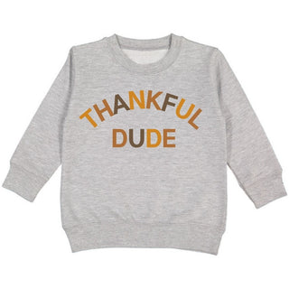 Sweet Wink Thankful Dude Sweatshirt - Gray, Sweet Wink, cf-size-3t, cf-size-4t, cf-size-7-8y, cf-type-tee, cf-vendor-sweet-wink, Sweet Wink, Thankful, Thankful Dude, Thanksgiving, Thanksgivin