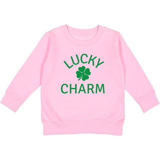 Lucky Charm L/S Pink Sweatshirt, Sweet Wink, cf-size-2t, cf-type-sweatshirt, cf-vendor-sweet-wink, CM22, JAN23, Lucky Charm L/S Pink Sweatshirt, St Patrick's Day Tee, St Patricks Day, Sweatsh