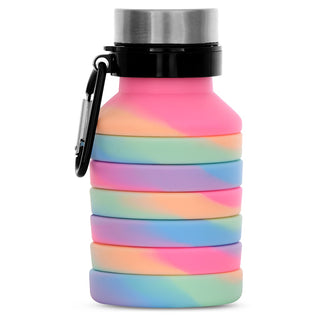 Iscream Happy Stripe Collapsible Water Bottle, Iscream, Camp, Collapsible Water Bottle, Happy Stripe, Iscream, Iscream Collapsible Water Bottle, Iscream Happy Stripe, Iscream Silicone Collaps