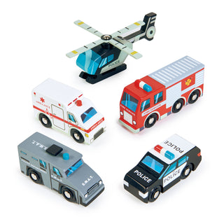 Tender Leaf Toys Emergency Vehicles Set, Tender Leaf Toys, cf-type-toys, cf-vendor-tender-leaf-toys, Classic Wooden Toy, Emergency Vehicles, Tender Leaf, Tender Leaf Toy, Tender Leaf Toys, Te