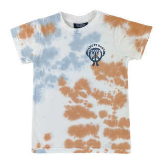 Tiny Whales Take It Easy Blue / Rust Tie Dye S/S Tee, Tiny Whales, Boys Clothing, cf-size-10y, cf-size-7y, cf-size-8y, cf-type-shirt, cf-vendor-tiny-whales, CM22, Made in the USA, Take It Eas