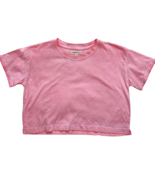 Paper Flower Quartz Pink Cold Pigment Dye S/S Crop Tee, Paper Flower, CM22, Crop Tee, JAN23, Paper Flower, Paper Flower Cold Pigment Dye S/S Crop Tee, Paper Flower Quartz Pink, Pink, Tee - Ba