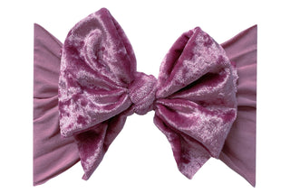 Baby Bling Crushed Mauve Velvet FAB Headband, Baby Bling, Baby Baby Bling Headbands, Baby Bling Crushed Mauve FAB-BOW-LOUS, Baby Bling Crushed Mauve Velvet, Baby Bling FAB, Baby Bling FAB-BOW