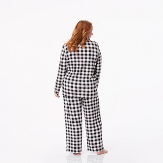 KicKee Pants Midnight Holiday Plaid Women's L/S Collared Pajama Set, KicKee Pants, All Things Holiday, cf-size-large, cf-type-womens-pajama-set, cf-vendor-kickee-pants, CM22, Jolly Holiday Sa